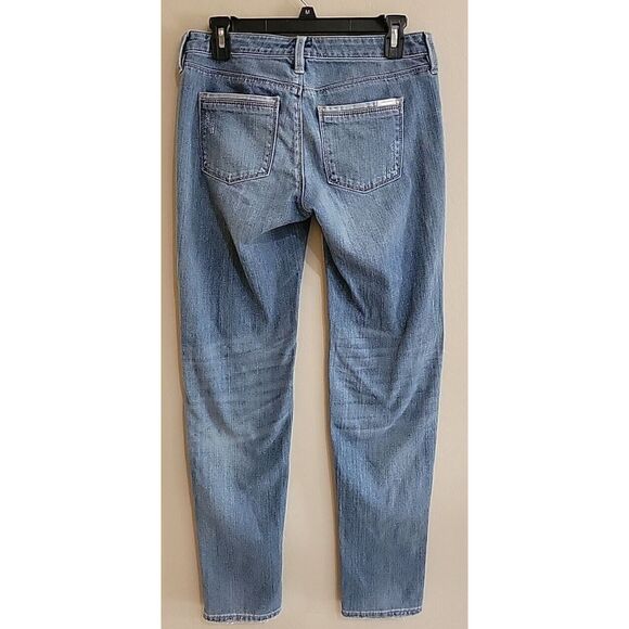 White House Black Market womens Girlfriend jeans size 0 blue stretchy distressed - Picture 13 of 15